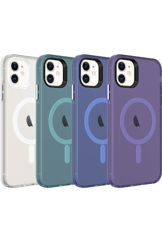 Apple Uyumlu iPhone 11 Kılıf Magsafe Şarj Özellikli Buzlu Transparan C-pro Sert Kapak - T Turuncu Turuncu