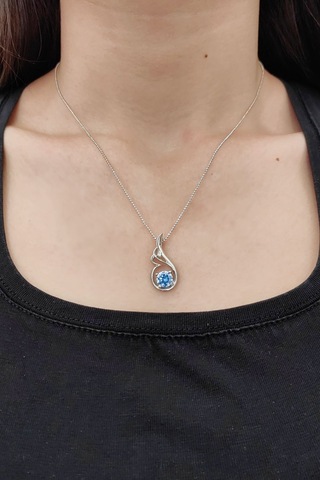 Chavin Topaz Melek Kanadı Gümüş Kolye Ev97tpz Beyaz