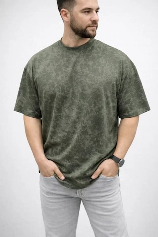 Yake Store Erkek Premium Tişört Osy Yumuşak Dokulu Yıkamalı Oversize T-shirt - Haki - Haki Yeşil