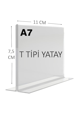 Heroglas A7 T Tipi Yatay Masa Üstü Şeffaf Pleksi / Föylük-fiyatlık-menü-broşürlük