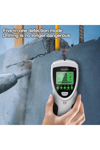 Canlı Ac Kablo Algılamalı 5'i 1 Arada Duvar Dedektörü Saplama Bulucu Arkadan Aydınlatmalı Ekran 5 Mod 3 Derinlik Metal Ahşap Kablo Takip Cihazı