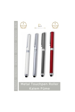 Kalem Lüks Metal Ofis Hediyesi Dokunmatik Fonksiyonlu Şık Prestijli Touchpen Roller Kalem Füme Çok Renkli