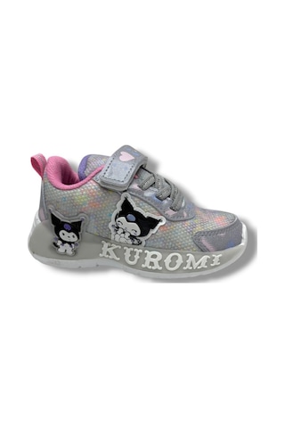 Cakgo Kuromi 724-26 Anorak Parlak Deri Anatomik Kız Çocuk Sneaker Gri Pembe 26-30 Gri