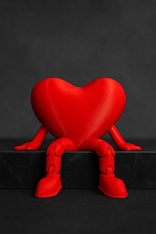 Kalp Şeklinde Biblo Obje Dekor 1 Adet - Sevgililere Özel Kalp Dekoratif Obje Torpido Süsü