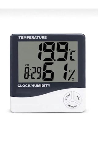 Derece Termometre Isı Nem Saat Alarm Mini Dijital Termometre Nem