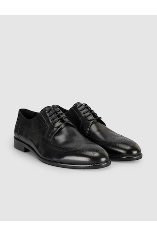 Cabani Siyah Brogue Klasik Ayakkabı