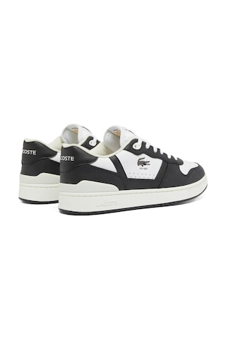 Lacoste T-clip Set Leather Mens Sneaker Hakiki Deri Erkek Günlük Spor Ayakkabı Beyaz Siyah Beyaz - Siyah