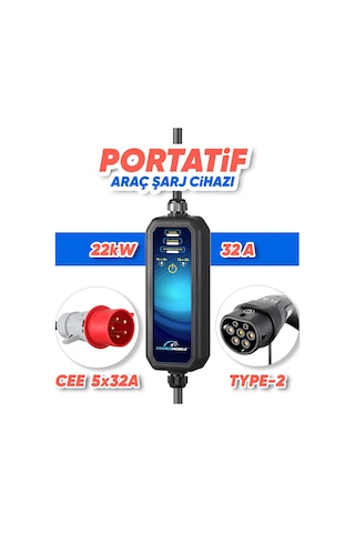 Chargemobile Cmp22 Basic 22 Kw Type 2 Taşınabilir Şarj Cihazı