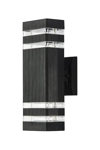 Youtek Siyah Modern Dış Cephe Lambası, Yüksek-alt Aydınlatma, Su Geçirmez, E27 Yuva, 10w Led Ampulü, 28.5cm, 1 Adet