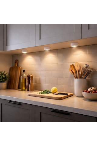 3w Led Sıva Üstü Mini Spot Beyaz Kasa 220v Günışığı 6 Cm Mobil Raf & Dolap Aydınlatma Diğer