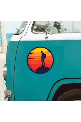 Dağcı Adventure Kamp Sticker - 4x4 Off Road Pickup Camping Sticker - Araba Oto Motosiklet Karavan Sticker - 02132 10X10 Cm