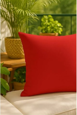Keten 43x43 Kırlent Kılıfı 2'liı Fermuarlı Evtex 43x43 Kırmızı