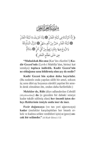 Kadir Gecesini Ihya Sevabı Kazandıran Ameller
