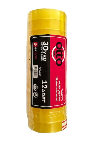 Otto Kırtasiye Para Bandı Aksrilik Yapışkan Selobant -30 Yrd -11 Mm. -şeffaf - 12 Adet