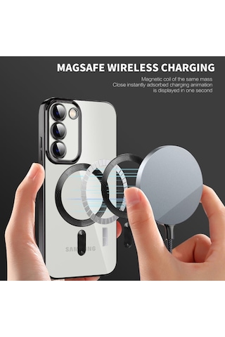 Teknomoda Samsung Galaxy Uyumlu S20 Fe Kılıf Kamera Lens Korumalı Renkli Magsafe Şeffaf Silikon