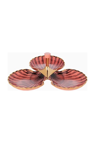 Jonathan Adler Sirena Trefoil Porselen, Pembe Servis Tabağı