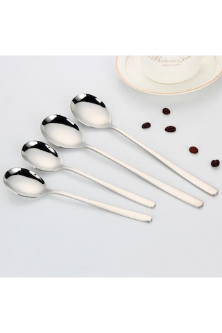 Homyl Paslanmaz Çelik Karıştırma Kaşığı Uzun 21,5-cm Gümüş GÜmüş