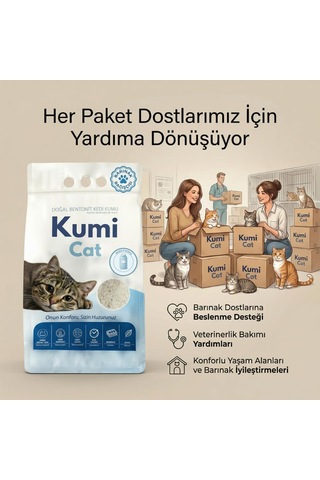 Eko-premium Saf Dokunuş Kokusuz Naturel Kedi Kumu, Cilt Hassasiyeti Dostu Güçlü Topaklanan Bentonit 5 L
