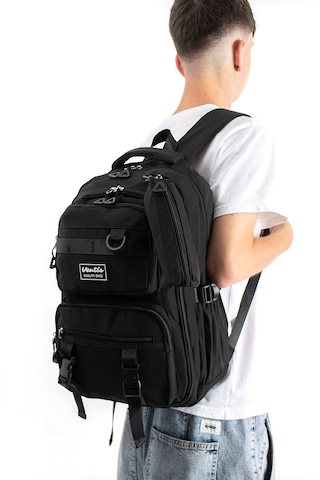 Ventis Qualty Okul Çantası Su Geçirmez Klinkır Kumaş Unisex Sırt Çantası Model 7c Siyah