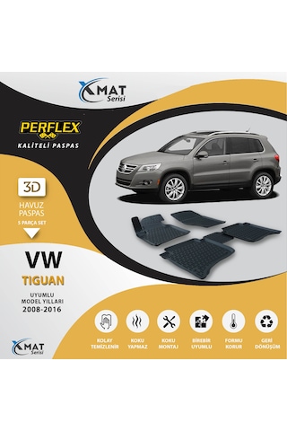 Paspas 3D Havuzlu X-Mat Tiguan 2008-2016 - Perflex Pxm-Vw22