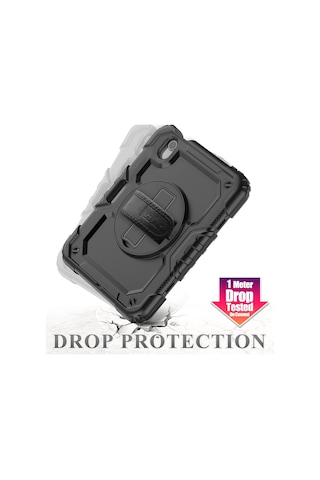 Apple Uyumlu iPad Mini 7 A17 Pro Kılıf Askılı Yüksek Koruma Defender Standlı Case Kılıf