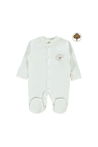 Civil Baby Prematüre Organik Patikli Tulum Ekru