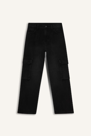 Defacto Erkek Çocuk Kargo Fit Düz Paça Jean Pantolon F0489a825aunm40 Siyah