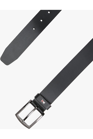 Tommy Hilfiger Erkek Siyah Deri Kemer-6078 Siyah