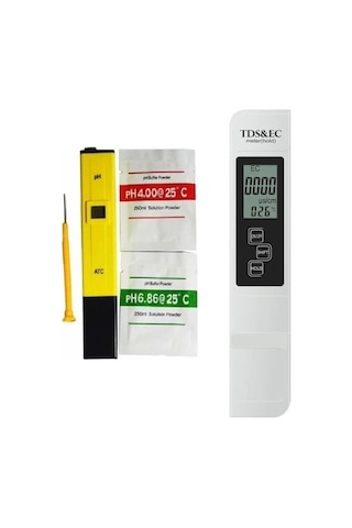 Dijital Ph Ölçer + Tds Ec Metre Termometreli Su Kalite Ve Iletkenlik Ölçüm Cihazı