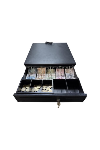 Netum Para Çekmecesi Büyük Boy Elektronik Sistem 5 Adet Banknot 5 Adet Madeni Para Gözlü Pls Sürgü 41 X 41 Ecd