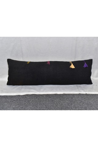 Zehra Abla Halı Yeni El Dokuma Dekoratif Lumbar Kilim Kırlent Yastık Kılıfı 6694 Çok Renkli