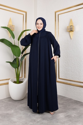 Nevayla Moda Ön Ve Arka Robalı Ferace - Lacivert / F0142 Lacivert
