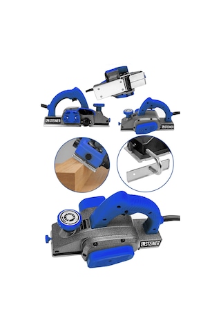 Steiner 3400 Watt Çift Bıçaklı Planya Rende Makinesi Mavi