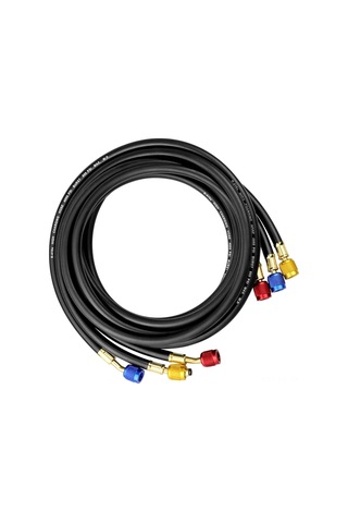 Kangvka R22/r134a/r410a Soğutucu Yükleme Hortumu Seti, 800 Psi Çalışma Basıncı, Otomobil Ve Ev Klimaları İçin 1 Metre Dayanıklı Kauçuk Boru