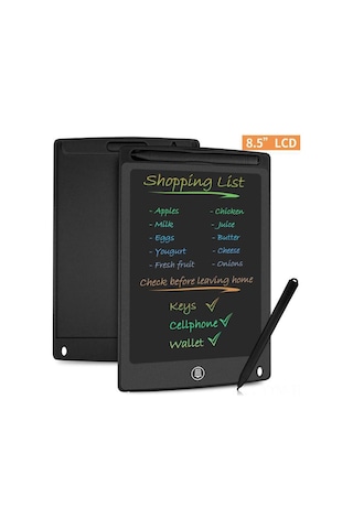 Geeksen 8.5 İnç Kırmızı Tek Renkli Lcd Dijital Tahta - Çocuklar İçin Çizim, Not Alma Ve Hediye Malzemesi Çok Renkli