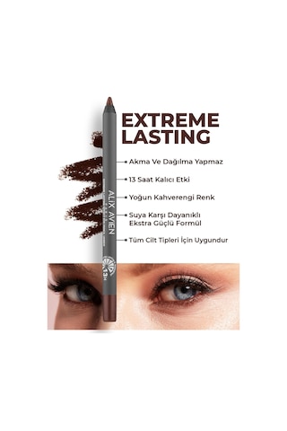 Alix Avien Uzun Süre Kalıcı Suya Dayanıklı Akma Dağılma Yapmayan Kahverengi Göz Kalemi Extreme Umber