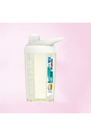 Tc-1801 Milkshake Fincan Plastik Fitness Spor Su Kupası Sallama Kupası, Renk: Bej