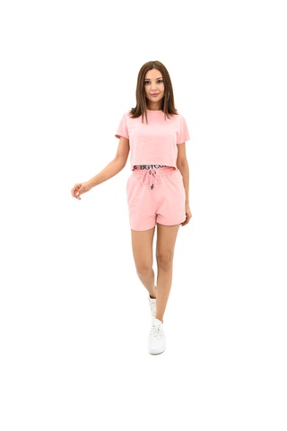 Koza Butik Kadın Kısa Kollu Lastik Baskı Detaylı Şort Takım 4093-25 001