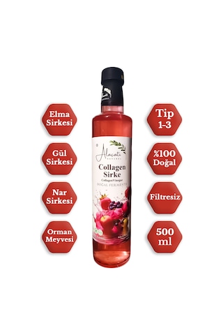 Collagen Kolajen Sirke Doğal Fermantasyon 500 Ml - Katkısız İçilebilir - Tip 1-3