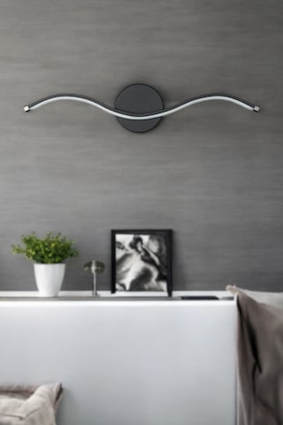 Wave Aplik Siyah Modern Tasarım - Hol - Banyo - Mutfak - Salon - Yatak Odası Gün Işığı Led Aplik Siyah