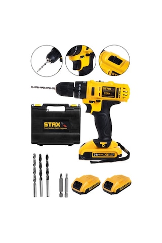 Staxx Power BL76012 24V 5AH Darbeli Şarjlı Vidalama Matkap + 5 Uç