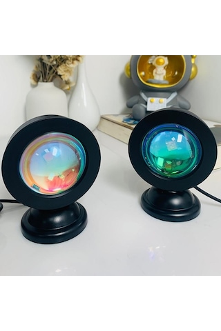 Jms Led Usb Gün Batımı Lamba Projektör Ev Dekor Gece Lambası Taşınabilir Mood Işık Neon Çok Renkli