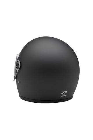 Motosiklet Retro Kask Harley Cafe Racer Bobber Full Face Motor Kaskı Mat Siyah