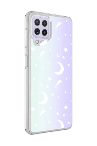 Zore Galaxy Uyumlu A22 4g Kılıf Msra M-blue Desenli Kapak - Moon No4 Moon No4