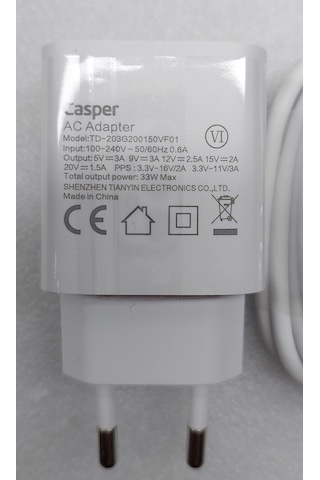 Casper X40 Telefon Şarj Cihazı Type C 33w Süper Hızlı Renk - Beyaz