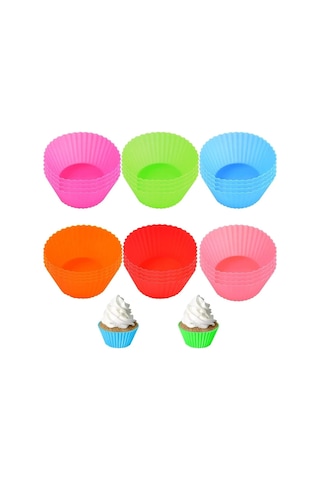 Muffin Kalıbı - Sürekli Kullanım Muffin Kek Kalıbı 6 Adet - Dıgc-768401 Renkli