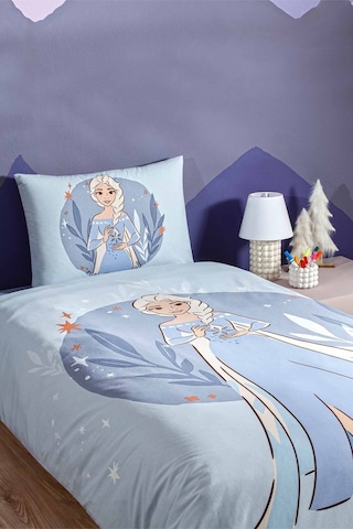 Özdilek Frozen Ice Queen Tek Kişilik Disney Lisanslı Lastikli Çocuk Nevresim Takımı Mor