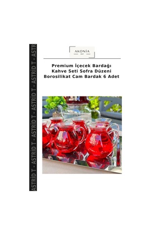 Premium İçecek Bardağı Kahve Seti Sofra Düzeni Borosilikat Cam Bardak 6 Adet Çok Renkli