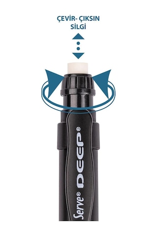 Serve Deep Versatil Uçlu Kalem 0.7mm - Metalik Siyah