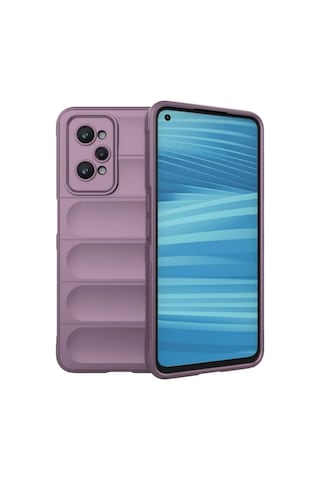 Realme GT2 5G Uyumlu Silikon Kılıf - Kamera Korumalı Esnek Yeni Nesil Airbag Kapak - Mor